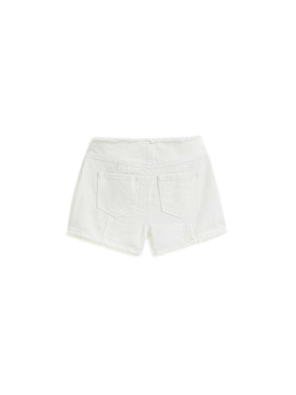 Tractr Girls-Weekender short with deconstruction / WHITE