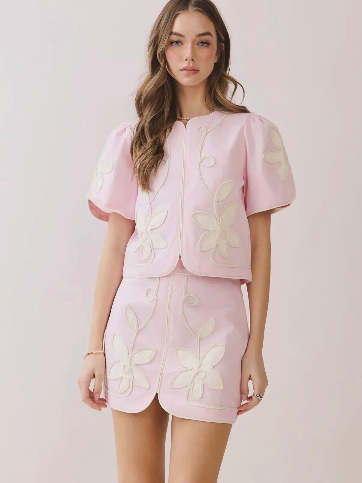 TCEC embroidered skirt - PINK