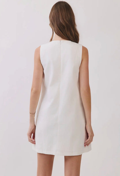 TCEC floral appliqué shift mini dress