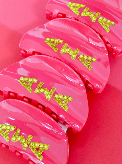Girl On the Go Hair Claw Sorority Clip: ALPHA OMICRON PI