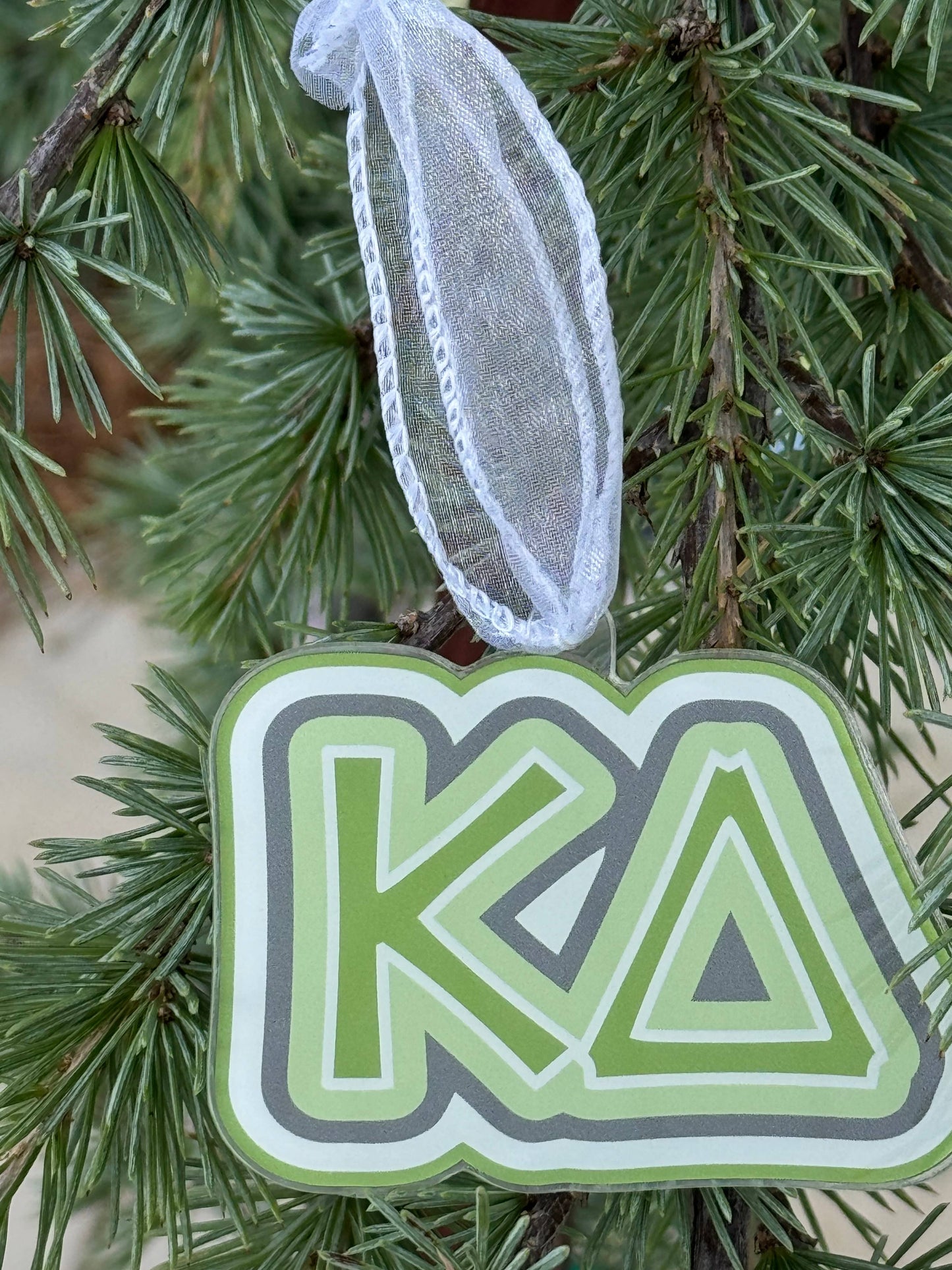 Sorority Acrylic Christmas Ornament - Chi Omega