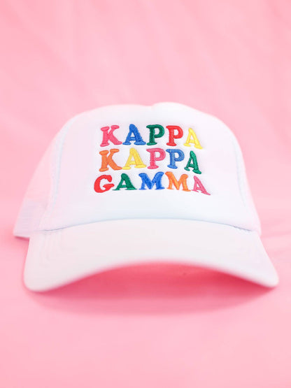 Sorority Fun Times Trucker Hat: ALPHA OMICRON PI