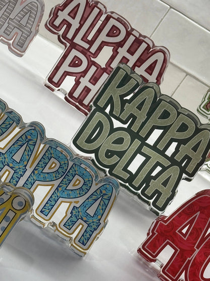 Sorority Acrylic Shelfie: Alpha Gamma Delta