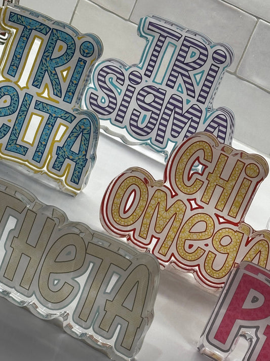 Sorority Acrylic Shelfie: Alpha Gamma Delta