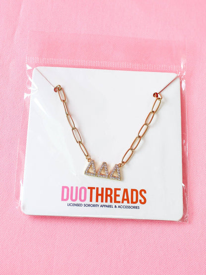 Rhinestone Sorority Necklace: PHI MU