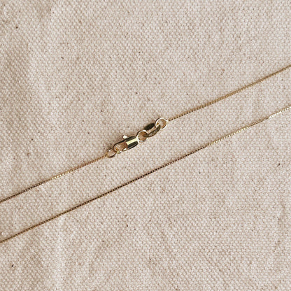 18k Gold Filled Box Chain Very Thin 0.5mm Jewelry Components - 16in