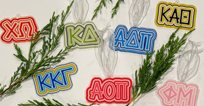 Sorority Acrylic Christmas Ornament - Chi Omega
