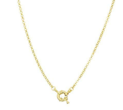18k Gold Filled Front Clasp Rolo Chain Necklace