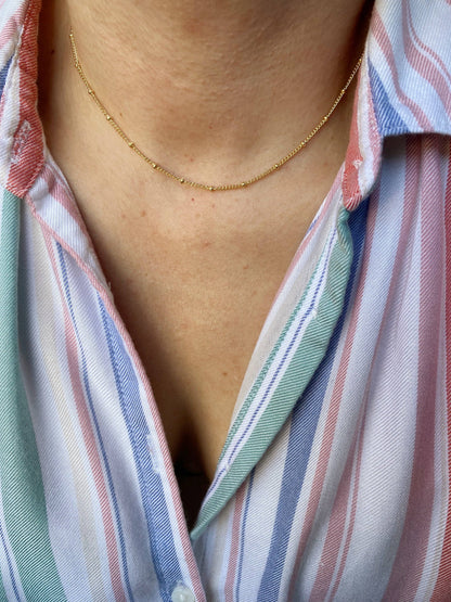 18k Gold Filled 1mm Satellite Chain Available in 16"