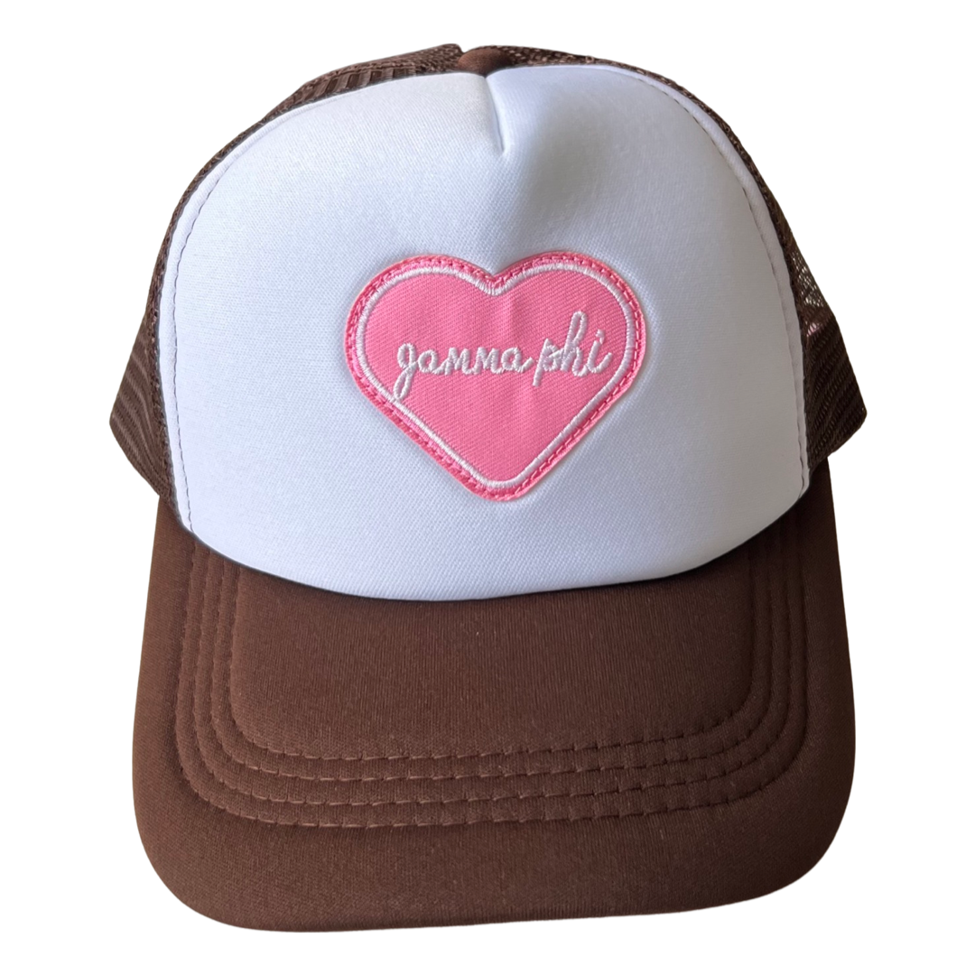 Sorority Whole Lotta Love Heart Trucker Hat: PHI MU