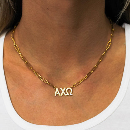 Rhinestone Sorority Necklace: KAPPA DELTA