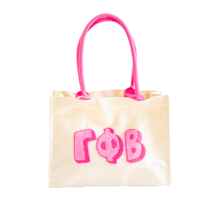Chenille Sorority Gift Tote: ALPHA OMICRON PI