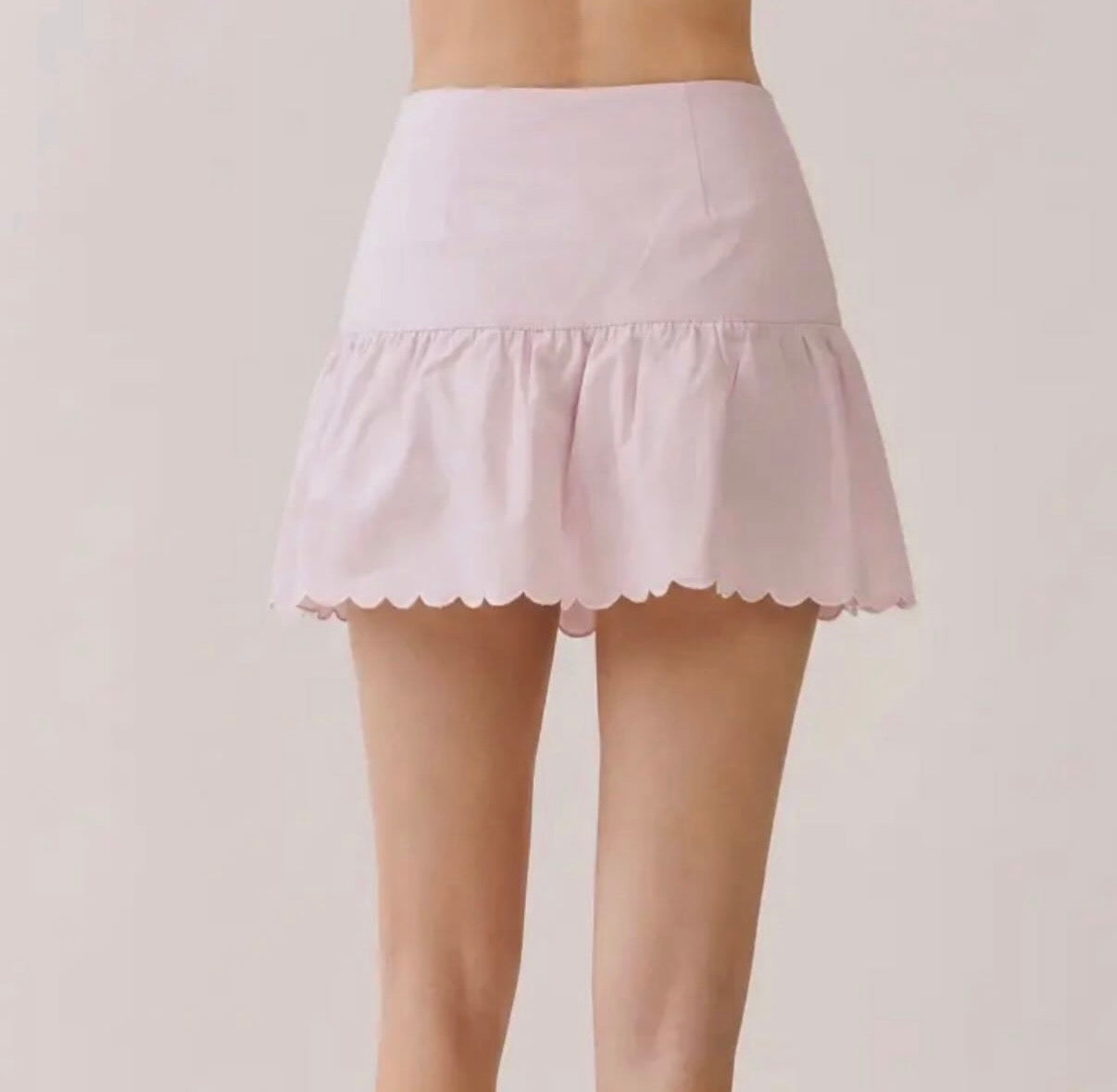 TCEC scallop skirt pink