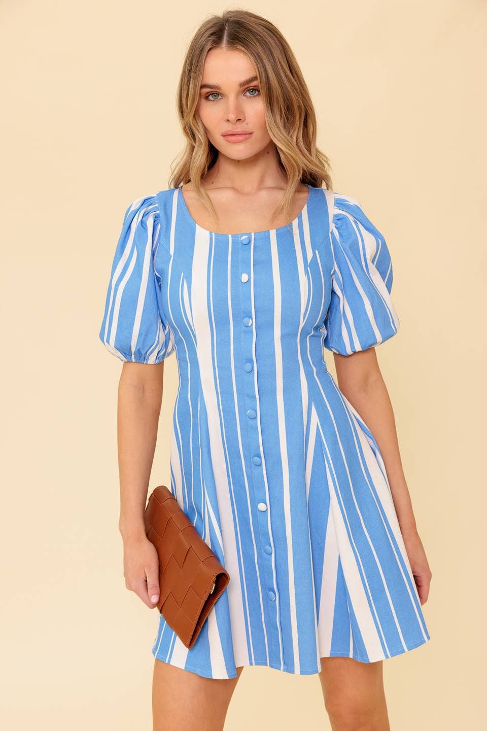 blue dress for baby girl Blooming Shores Woven Mini Dress L Flying Tomato Off White/Blue / L main image 1