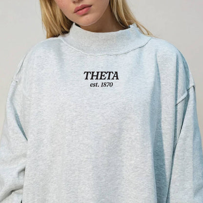 Sorority Chapter Mockneck Sweatshirt : Alpha Omicron Pi