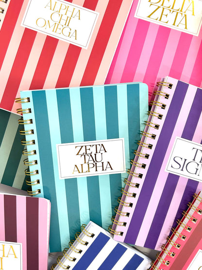 Stripe Sorority Notebook: PHI MU