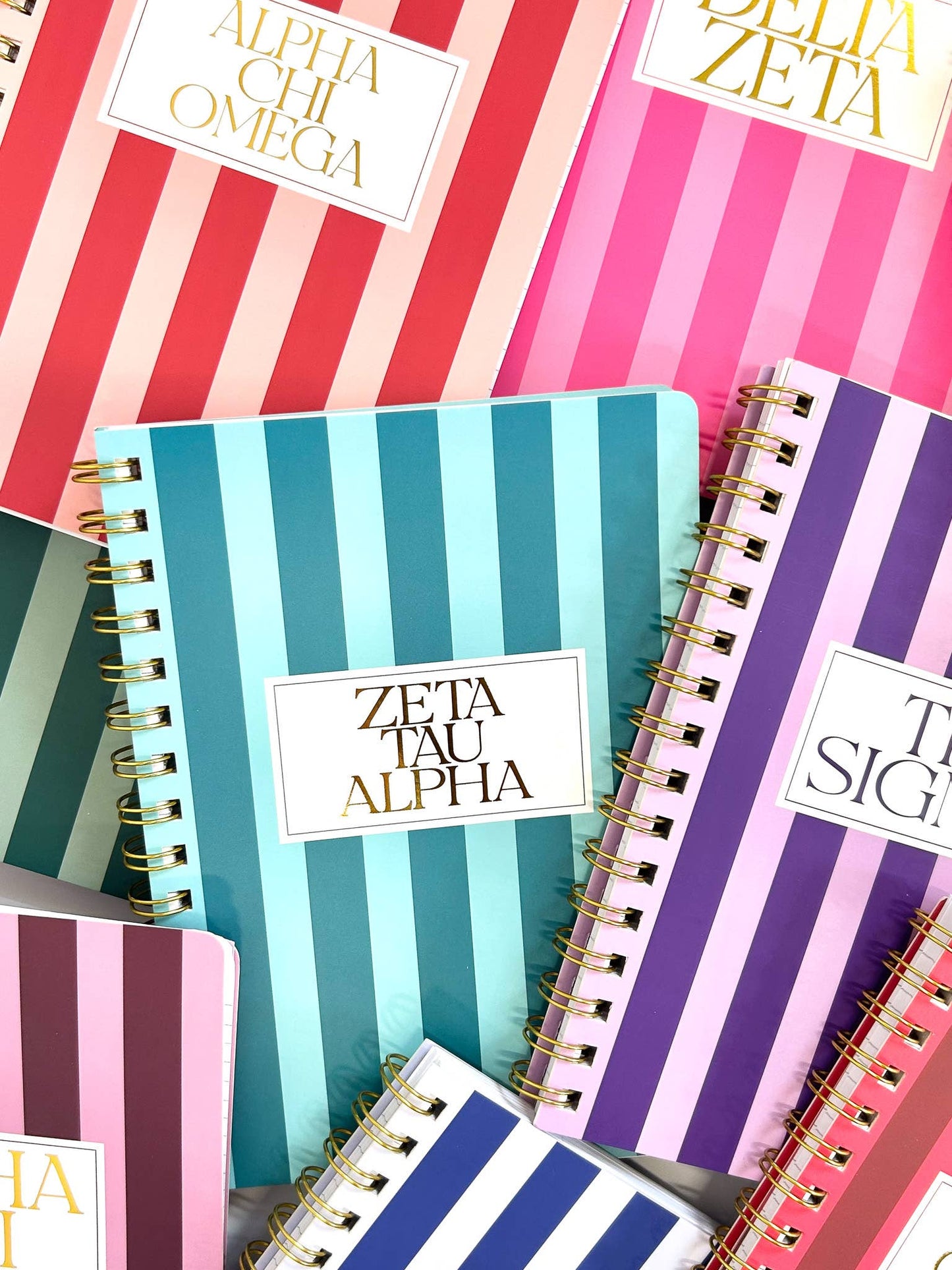 Stripe Sorority Notebook: ALPHA GAMMA DELTA