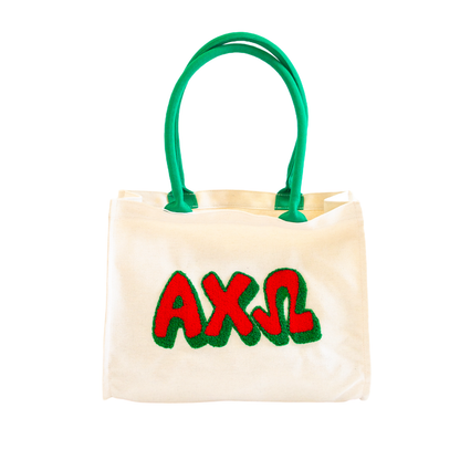 Chenille Sorority Gift Tote: ALPHA OMICRON PI