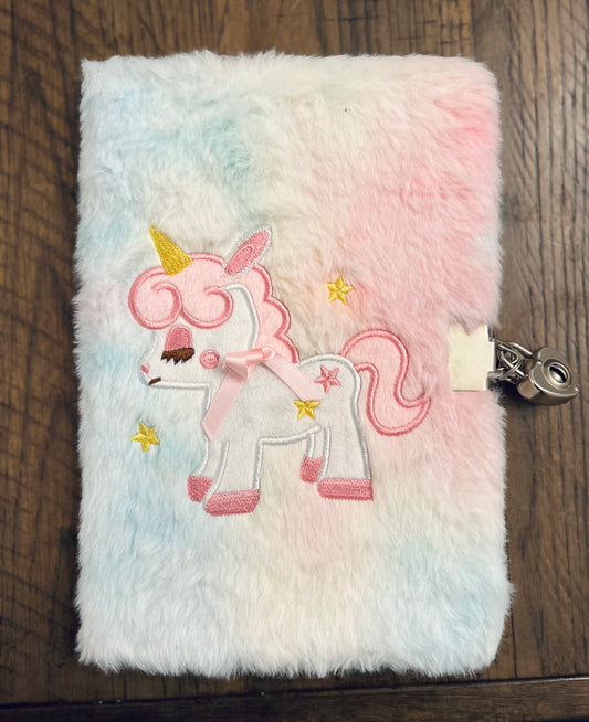 Fuzzy Unicorn Journal with Key/Lock