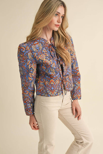 EXCLUSIVE PRINT QUILTED PAISLEY PRINT JACKET