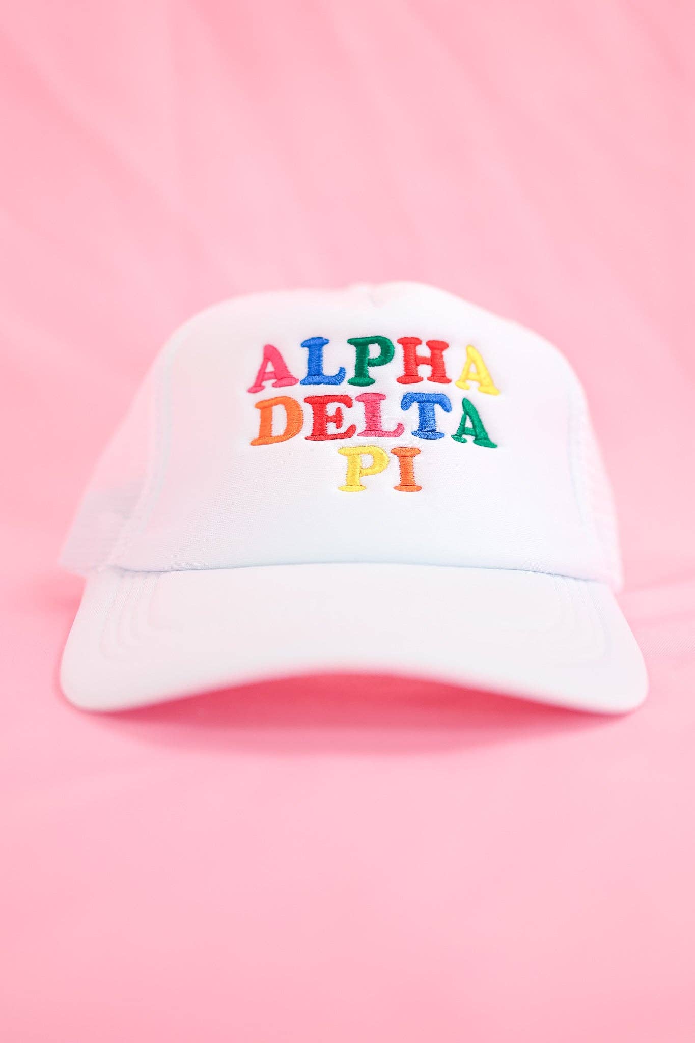 Sorority Fun Times Trucker Hat: ALPHA OMICRON PI