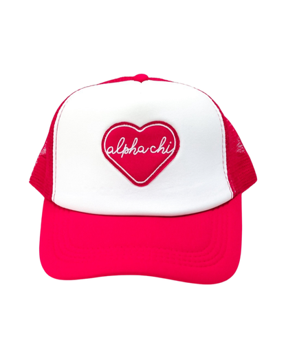 Sorority Whole Lotta Love Heart Trucker Hat: ALPHA GAMMA DELTA