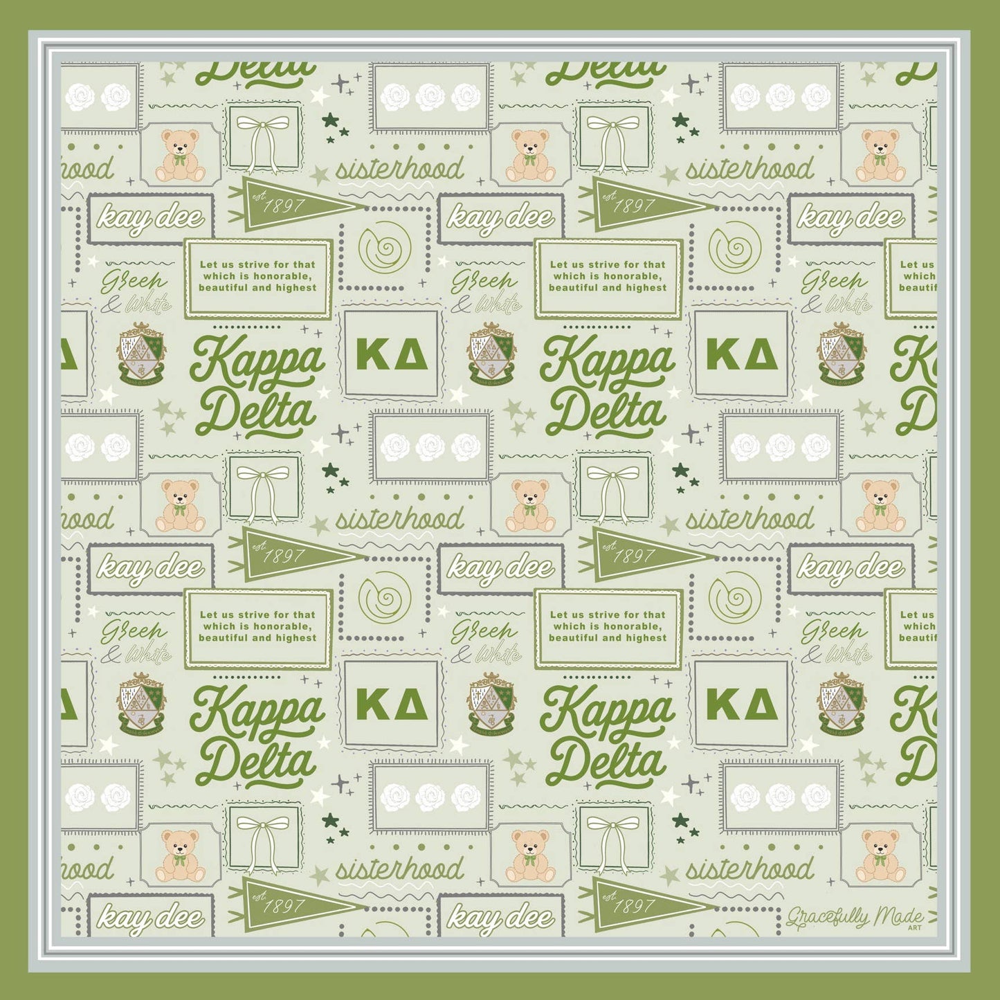 Kappa Delta Silk Scarf