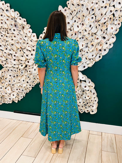 The Kelly blue green dupe dress