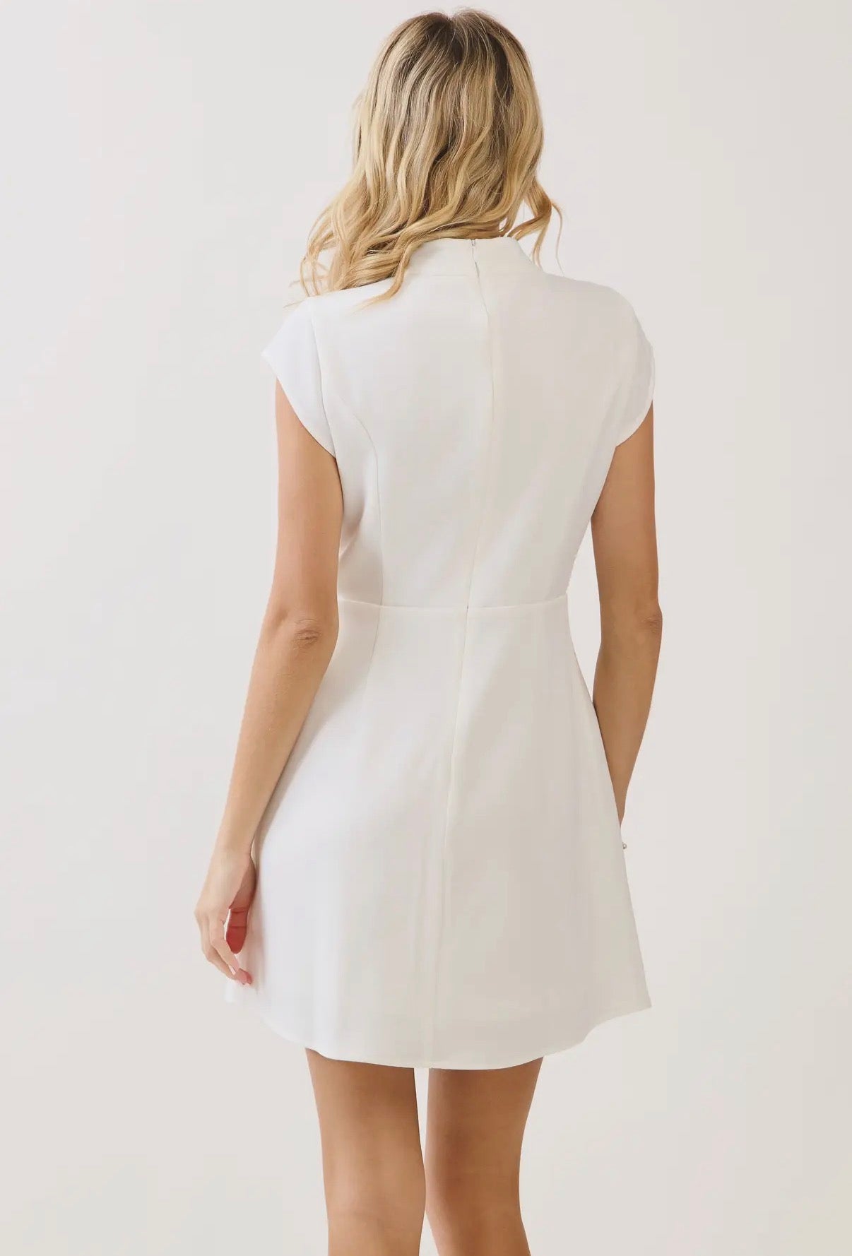TCEC mock neck cap sleeve dress