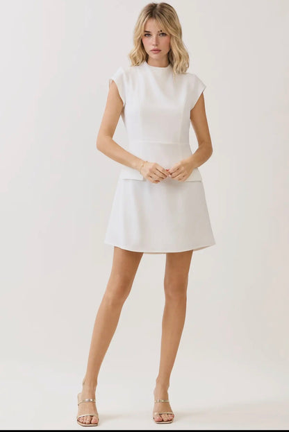 TCEC mock neck cap sleeve dress