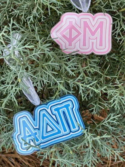 Sorority Acrylic Christmas Ornament - Chi Omega