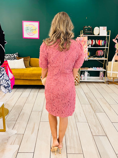 Adelyn Rae: Janice 3D Lace Mini Dress: Rose