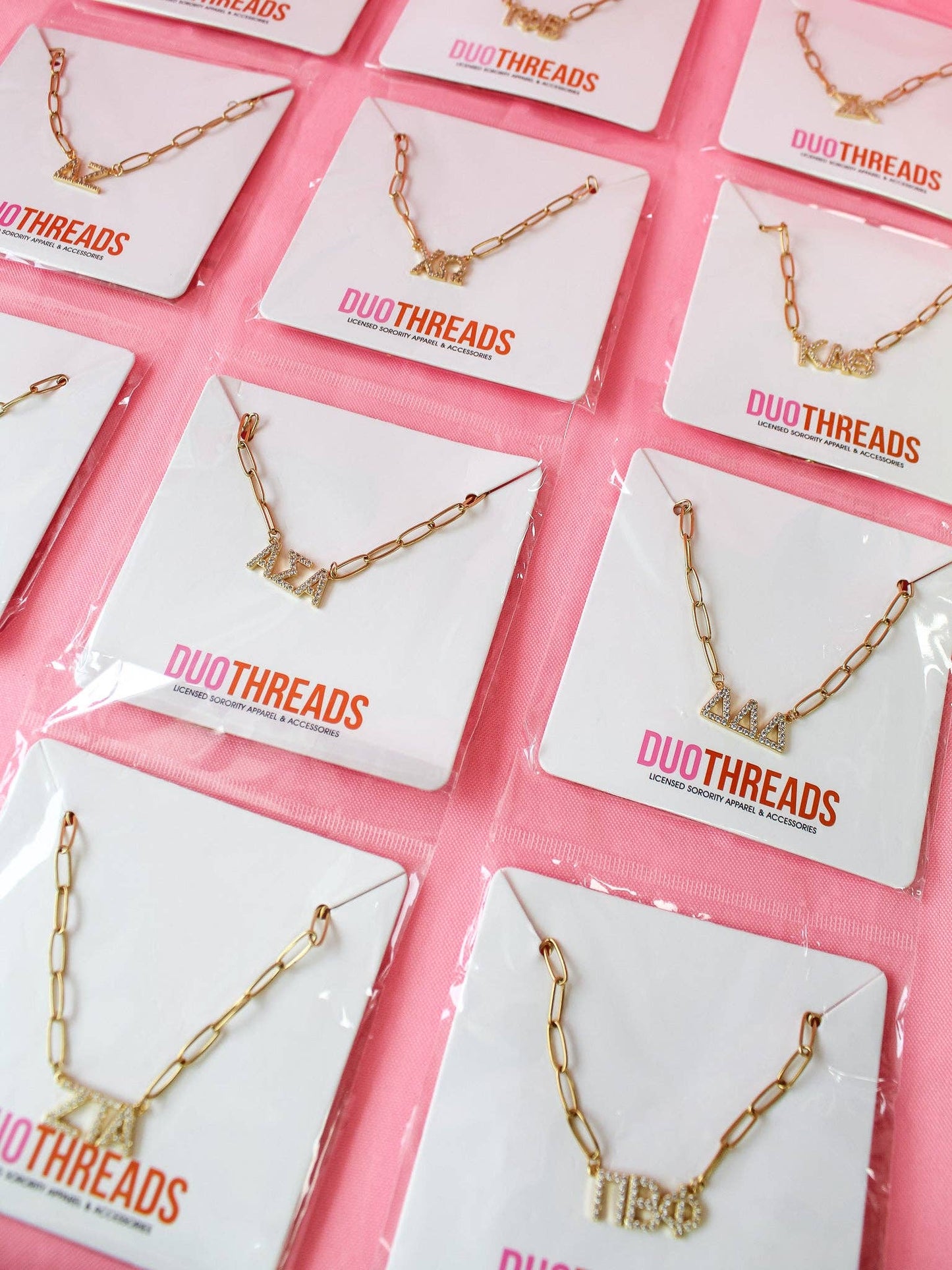 Rhinestone Sorority Necklace: ALPHA OMICRON PI