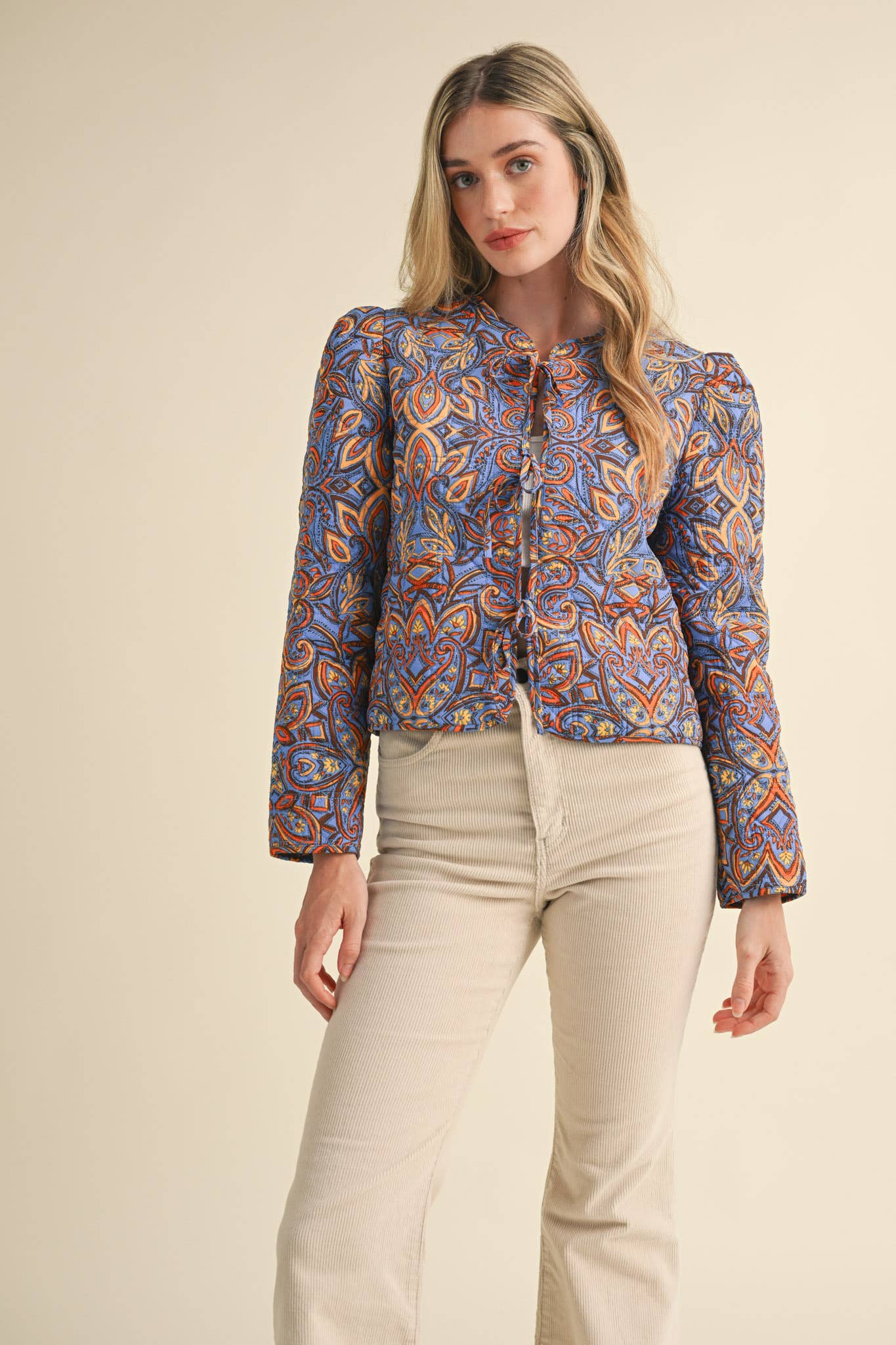 EXCLUSIVE PRINT QUILTED PAISLEY PRINT JACKET
