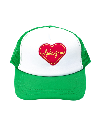 Sorority Whole Lotta Love Heart Trucker Hat: KAPPA DELTA
