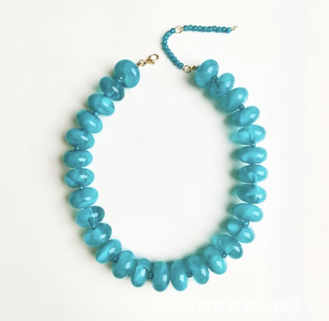Chunky beaded necklace: CERULEAN BLUE