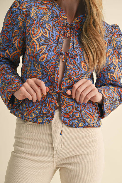 EXCLUSIVE PRINT QUILTED PAISLEY PRINT JACKET