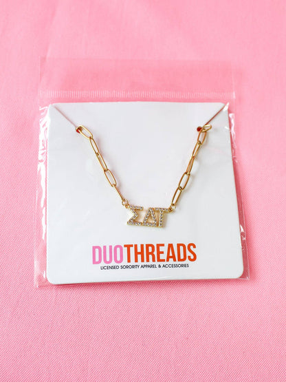 Rhinestone Sorority Necklace: PHI MU