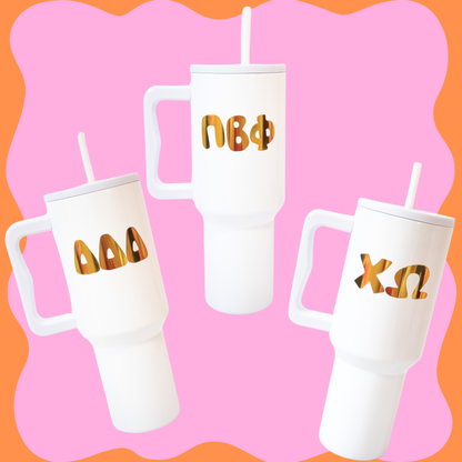 40oz 24 Karat Sorority Tumbler: ALPHA GAMMA DELTA