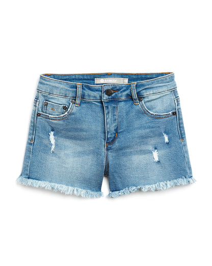 Tractr GIRLS- Brittany 5 pocket fray shorts with deconstruction