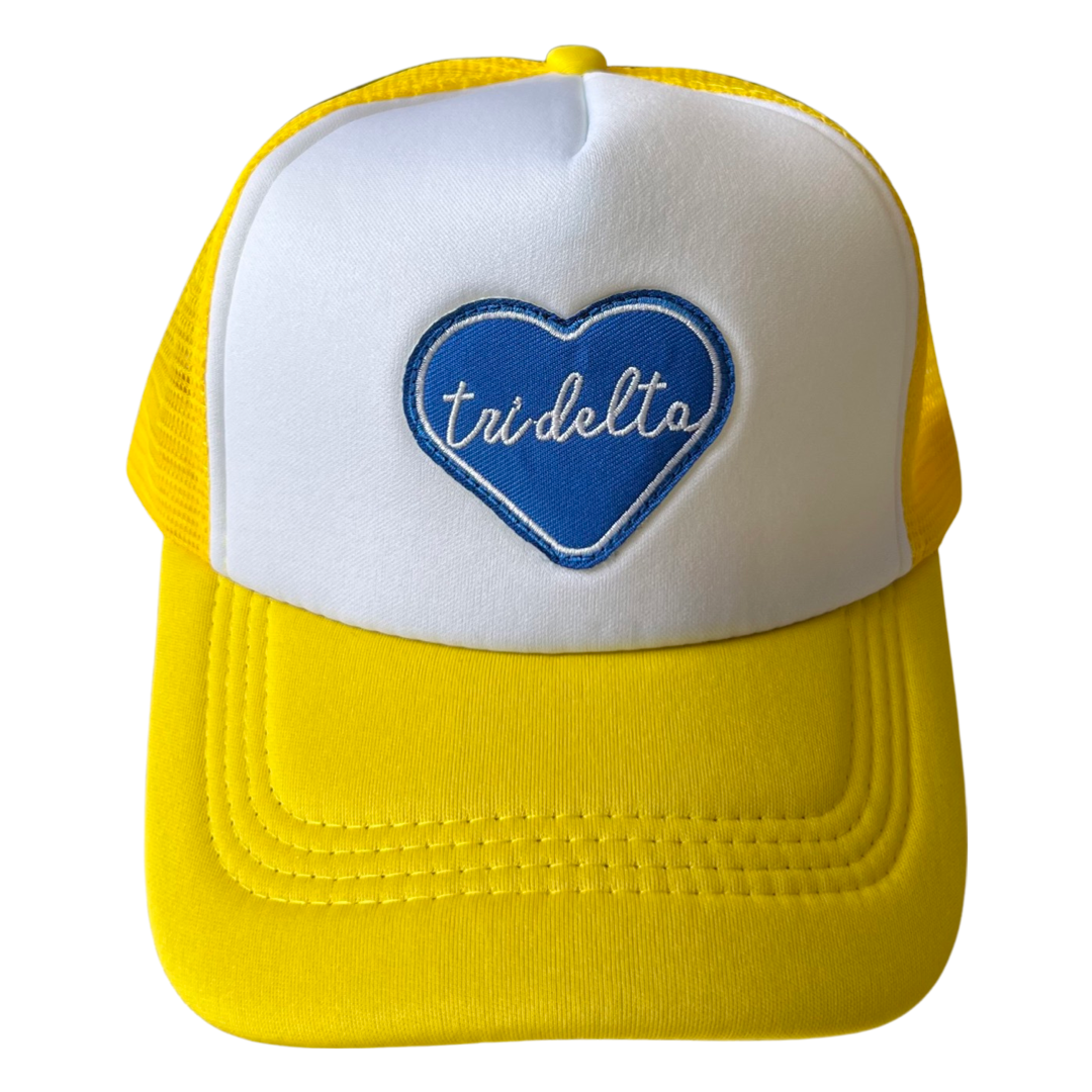 Sorority Whole Lotta Love Heart Trucker Hat: ALPHA GAMMA DELTA