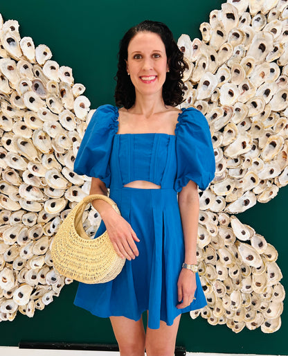 Moon River PUFF SLEEVE MINI DRESS
