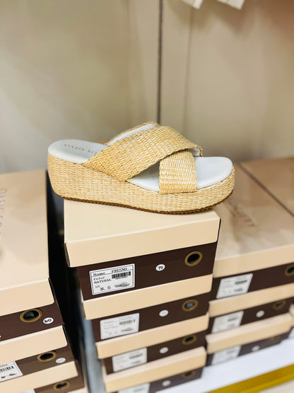 The Fresno Natural | Raffia Platform Summer Sandal