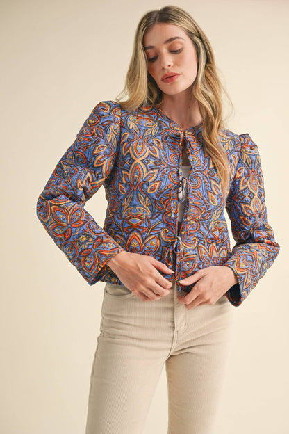 EXCLUSIVE PRINT QUILTED PAISLEY PRINT JACKET