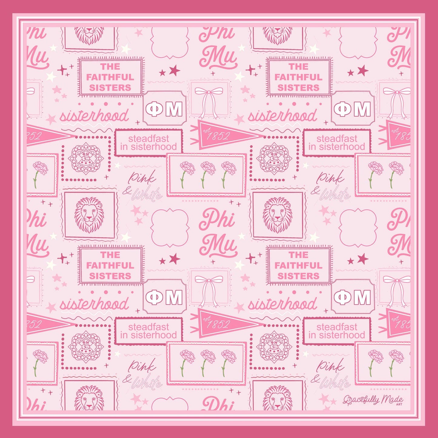 Phi Mu Silk Scarf