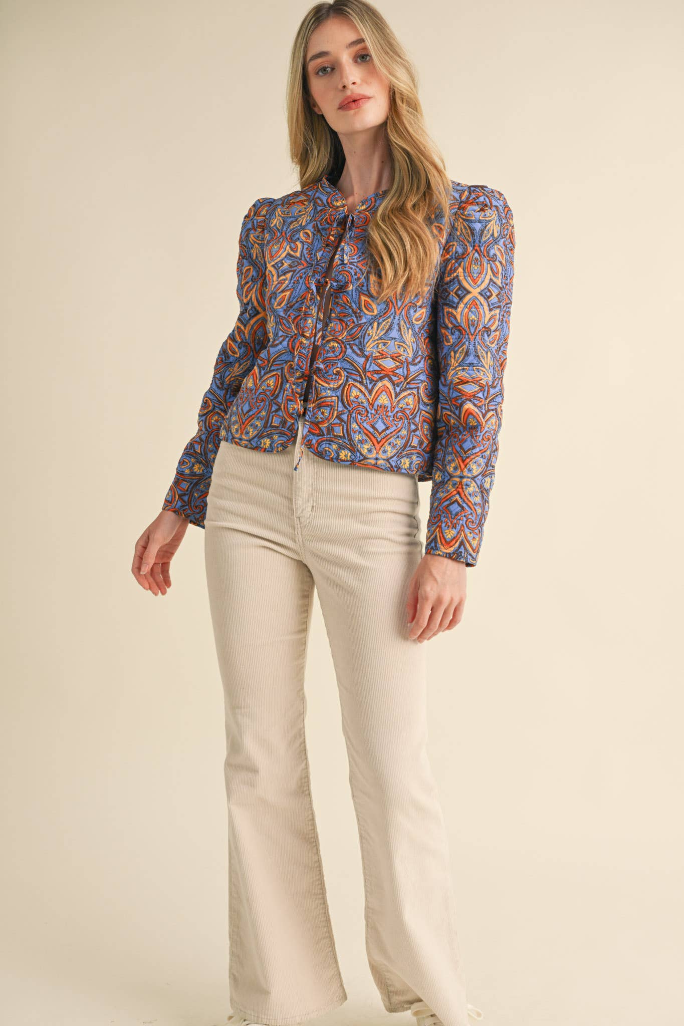 EXCLUSIVE PRINT QUILTED PAISLEY PRINT JACKET