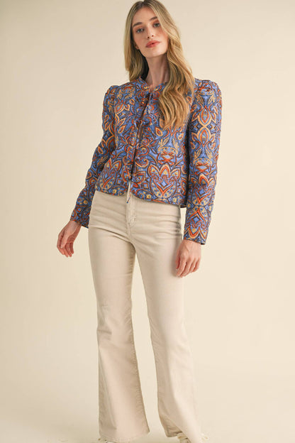 EXCLUSIVE PRINT QUILTED PAISLEY PRINT JACKET