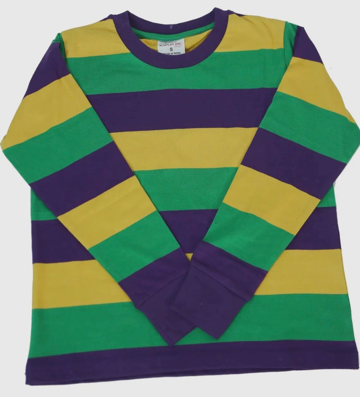 Kaplin Inc Youth Medium long sleeve Mardi Gras tee