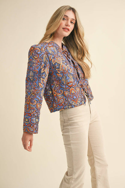 EXCLUSIVE PRINT QUILTED PAISLEY PRINT JACKET