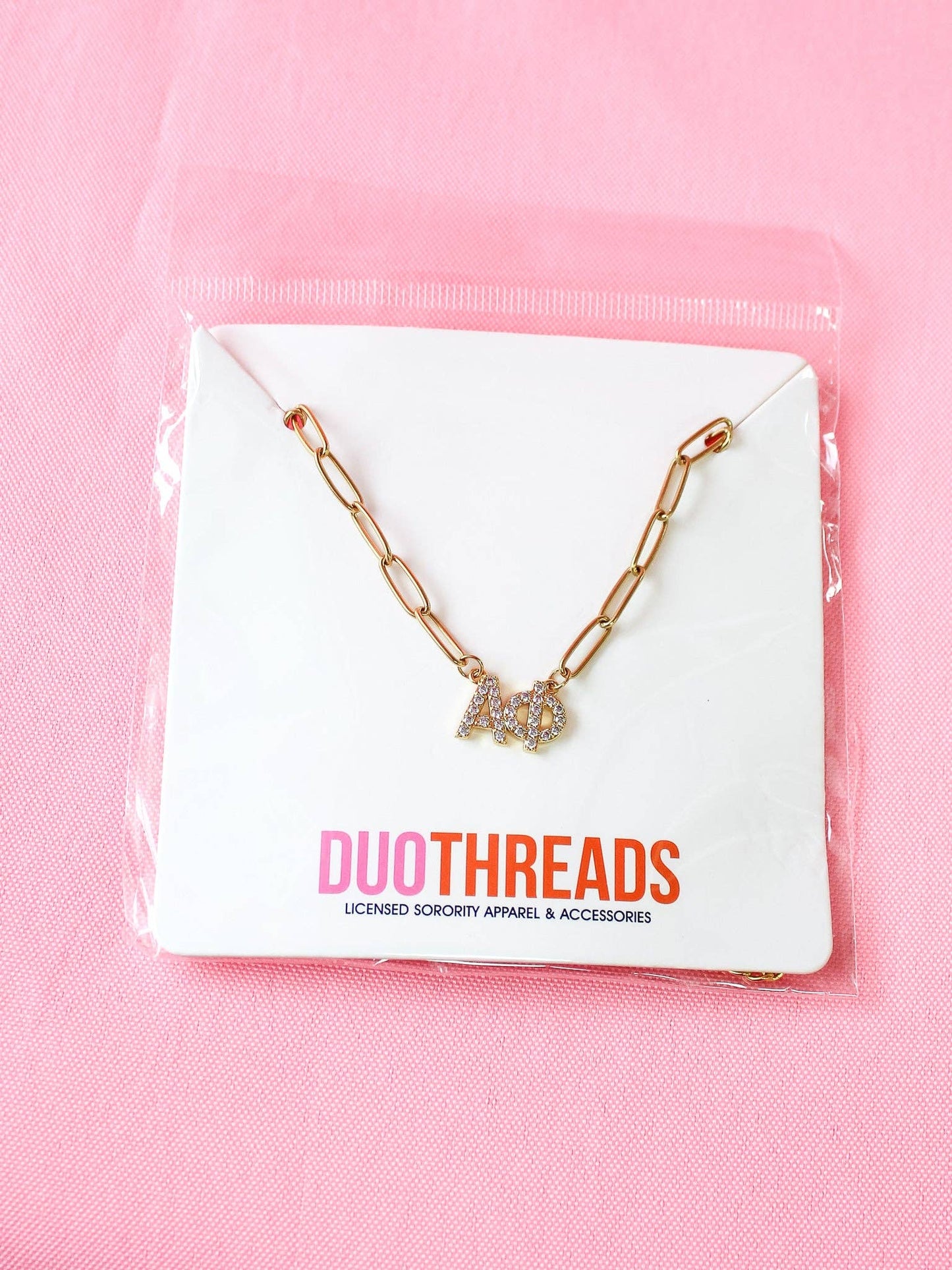 Rhinestone Sorority Necklace: PHI MU
